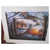 Vintage holiday decor, window cling...