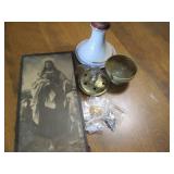 Brass Eagle lidded dish, Vintage re...