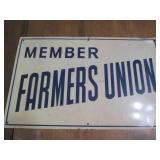 Vintage metal Farmers Union member ...