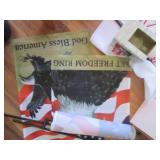 Vintage Seed Corn bag, metal flask,...