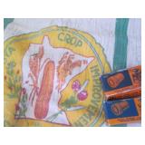 Vintage Seed Corn bag, metal flask,...