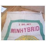 Vintage Seed Corn bag, metal flask,...