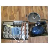 Metal cookie sheets, cake and muffi...