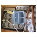 Metal cookie sheets, cake and muffi...