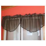 8pc Brown sheer valance curtains **...