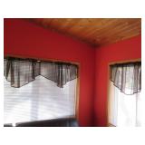 8pc Brown sheer valance curtains **...
