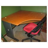 Pair of laminate wood corner desks ...