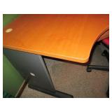 Pair of laminate wood corner desks ...