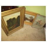 Ornately framed vintage scenery wal...