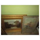 Ornately framed vintage scenery wal...