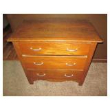 Vintage wood 3-drawer night stand d...