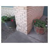 Large cast iron cauldron outdoor pl...