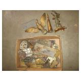 Lot of assorted brass trinkets, sta...