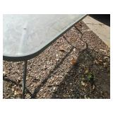 Large Metal framed patio table with...