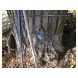 Metal shepherds hook and welcome si...