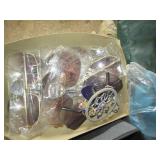 Plastic hangers, metal mixing bowls...