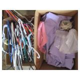 Plastic hangers, metal mixing bowls...