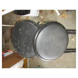 Pair of metal folding stools...