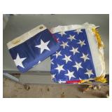 2 Large American flags...