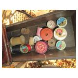 Antique sewing machine in a split w...