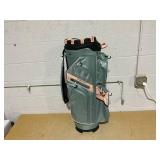 Tangkula Golf Cart Bag, 14 Way Full-Length Dividers with 6 Molded Lock Top Club Bag, Lightweight Golf Club Bag with 11 Pockets, Cooler Bag, Padded Strap, Handles & Rain Hood