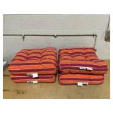 Giantex Set of 4 Tufted Patio Cushions, 4" Outdoor Seat Cushions, Waterproof & High Elasticity for Comfortable Sitting Experience, Square Chair Cushions for Indoor Outdoor Use, Red & Orange
