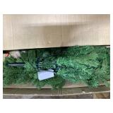 BreeBe - Artificial 6FT Pencil Christmas Tree with Lights and Dense Branch Tips - Green