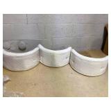 COSTWAY Counter Height Bar Stools Set of 4, 24.5 Inch Boucle Modern Barstools w/Curved Backrest, Metal Frame, Comfy Footrest, Upholstered Island Chairs for Dining Room, Kitchen, Cafe, 400 LBS Max Load