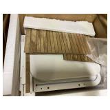 Costway 2 Door White Mid Century Modern Bedside Table 40 x 39 x 49 cm (L x W x H) (Transit Damage)