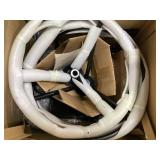 Costway Patio Swivel Chair 2 PCS Outdoor Bistro Dining Chair Blossom Pattern Backrest Overall Dimension: 27.5