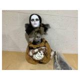 Boyel Living Spooky Jump-Scare Halloween Animatronic Haunted Woman with Red Eyes and Sound Activation