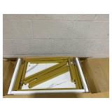 Tangkula Nesting Table Set of 3, Rectangle Stacking Side End Table with Wood Top & Metal Legs, Adjustable Foot Pads, C-shaped Accent Coffee Tables for Small Spaces, Living Room Tallest Table 14"D x 20