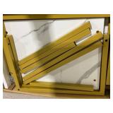 Tangkula Nesting Table Set of 3, Rectangle Stacking Side End Table with Wood Top & Metal Legs, Adjustable Foot Pads, C-shaped Accent Coffee Tables for Small Spaces, Living Room Tallest Table 14"D x 20