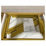 Tangkula Nesting Table Set of 3, Rectangle Stacking Side End Table with Wood Top & Metal Legs, Adjustable Foot Pads, C-shaped Accent Coffee Tables for Small Spaces, Living Room Tallest Table 14"D x 20