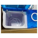 COSTWAY Portable Washing Machine, 2-in-1 Twin Tub  Capacity Laundry Washer(11lbs) and Spinner(6.6lbs) with Control Knobs, Timer Function, Drain Pump, Perfect for Home Apartment RV, Blue
