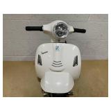 OLAKIDS Vespa Scooter Kids Motorcycle by OLAKIDS, 6V Ride on Electric Motorcycle with Training Wheels, Headlight, Battery Powered 3 Wheels Toy Gift with LED Headlight Horn for Boys Girls (White) (Miss