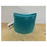 Gymax Velvet Office Chair Upholstered Swivel Computer Task Chair Turquoise 23.5