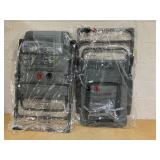 Costway Set of 2 Gray Steel Frame Stationary Dining Chair