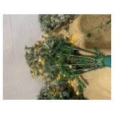 BreeBe - Artificial Xmas Tree 7.5ft Pre-Lit with Hinged Design & Fast Power Connector - Green (Missing Hardware)