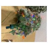 BreeBe - Artificial Xmas Tree 7.5ft Pre-Lit with Hinged Design & Fast Power Connector - Green (Missing Hardware)
