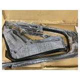 Costway - 2 PCS Outdoor Bar Stools 29" Fabric Bar Height Stools with Armrests & Footrest - Gray