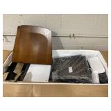 Winsome Wood Simone 2-Pc Cushion Ladder-back Counter Stool Set, Black & Walnut