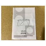 Triangle Coffee Table with Tempered Glass Top and Adjustable Rubber Wood Base