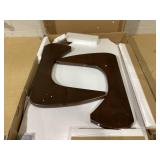 Triangle Coffee Table with Tempered Glass Top and Adjustable Rubber Wood Base