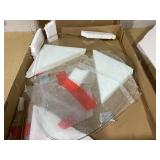 Triangle Coffee Table with Tempered Glass Top and Adjustable Rubber Wood Base