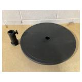 Giantex Umbrella Pole Table Tray - 20" Outdoor Side Table with 1.5" Umbrella Hole, Height Adjustable Knob, All-Weather PE Matrial, for Patio, Backyard, Deck, Garden, Poolside, Black