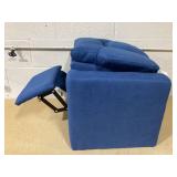 Costway Kids Recliner Chair Push Back Toddler Reclining Armchair With Cup Holder-Blue 24" x 21.5" x 28"