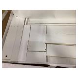 Costway Wall Mounted Desk With 3 Tier Tilt Storage Partition And Adjustable Shelves White