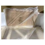 Slickblue Set of 2 Wooden Dining Chairs with X Back Natural Seat Cream White Finish Armless Style (Rubber Wood Frame) 18" x 21" x 39"