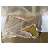 Slickblue Set of 2 Wooden Dining Chairs with X Back Natural Seat Cream White Finish Armless Style (Rubber Wood Frame) 18" x 21" x 39"